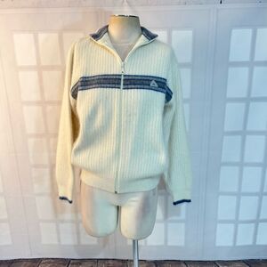 Monte Carlo Cole Ton Kids Ribbed Knit Angora Full Zip Cardigan Sweater Size 38